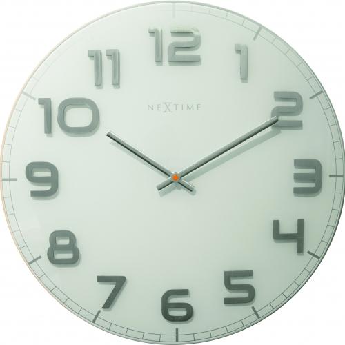 Reloj Nexttime 3105wi elegante grande, ø50 cm, pared, blanco gris