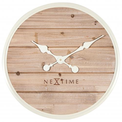 Totea de Klok 3134wi de Nextime, Ø50 cm, pared, blanco