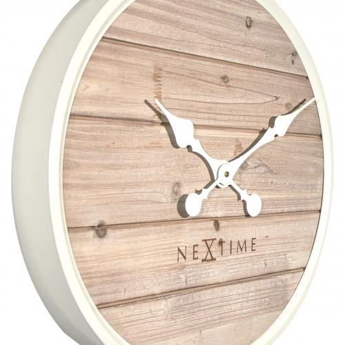 Totea de Klok 3134wi de Nextime, Ø50 cm, pared, blanco