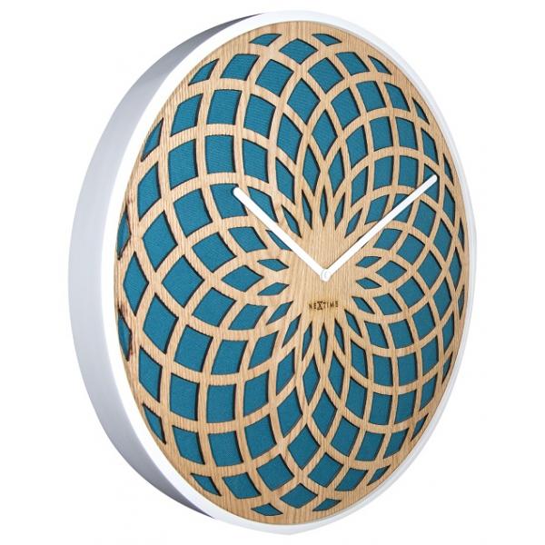 Nextime Klok 3149tq Sun grande, Ø50 cm, pared, turqoise
