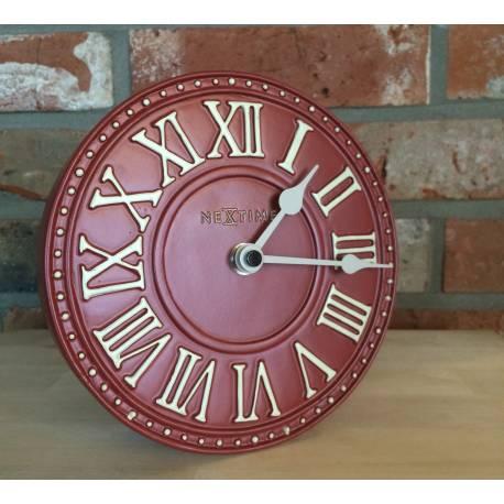 Nextime Clock 5187ro London Table, Ø16 cm, muro, bianco rosso