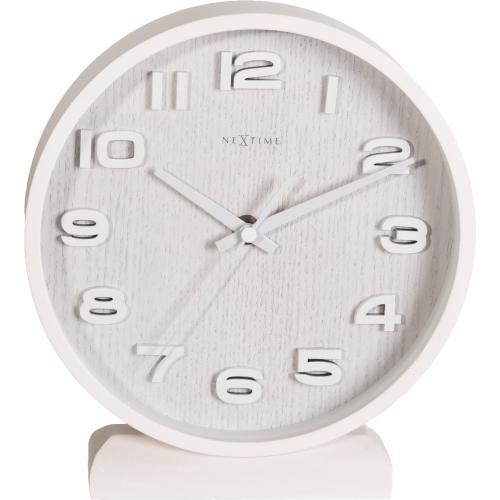 Orologio successivo 5192wi in legno in legno piccolo 22x20 cm, parete, bianco