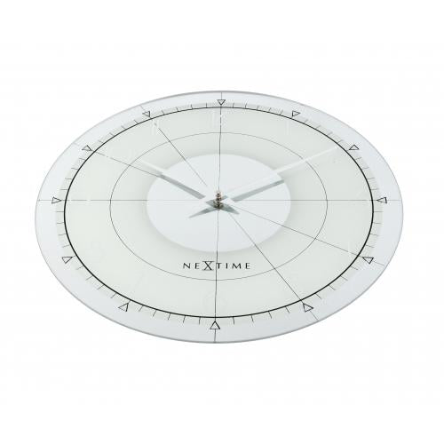 Horloge Nexttime 8125 fantaisie ronde, ø43 cm, murale, blanc argent
