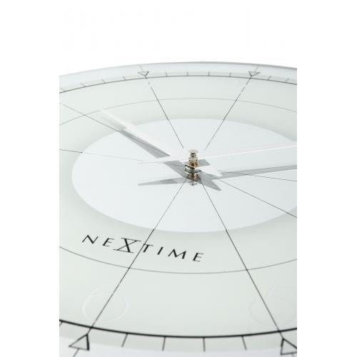 Horloge Nexttime 8125 fantaisie ronde, ø43 cm, murale, blanc argent