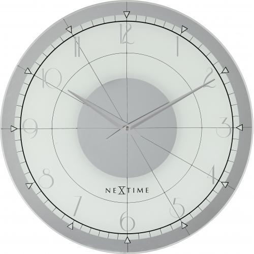 Horloge Nexttime 8125 fantaisie ronde, ø43 cm, murale, blanc argent