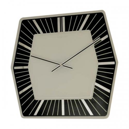 Nexttime Uhr 8128zw Sechseck, 43x43 cm, Wand, weiß