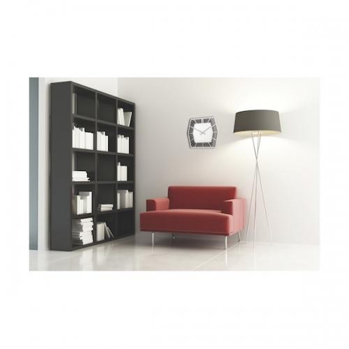 Nexttime Uhr 8128zw Sechseck, 43x43 cm, Wand, weiß