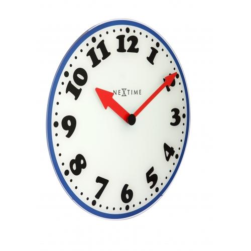 Nexttime clock 8151 boy, ø43 cm, wall, white blue black red