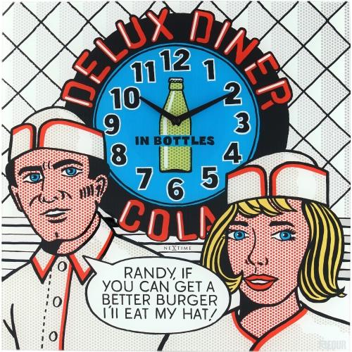 Hodiny Nexttime 8167 delux večeře, 43x43cm, nástěnné, vícebarevné