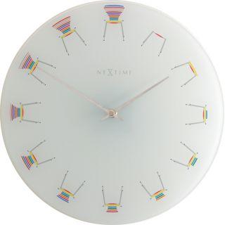 Nexttime clock 8809 silla, ø30 cm, pared, blanco multicolor