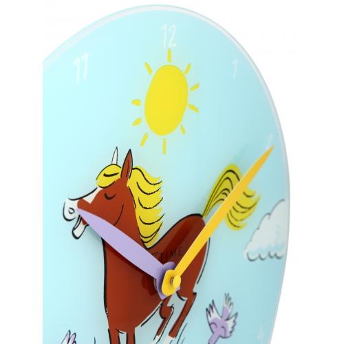 Nexttime clock 8812 jump for joy, ø30 cm, wall, blue multi-color