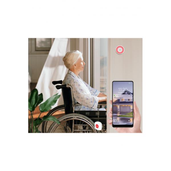 Woox r7052 smart sos-knap, wifi 2,4 ghz, zigbee 3.0, amazon alexa google assistent, 30m, hvid