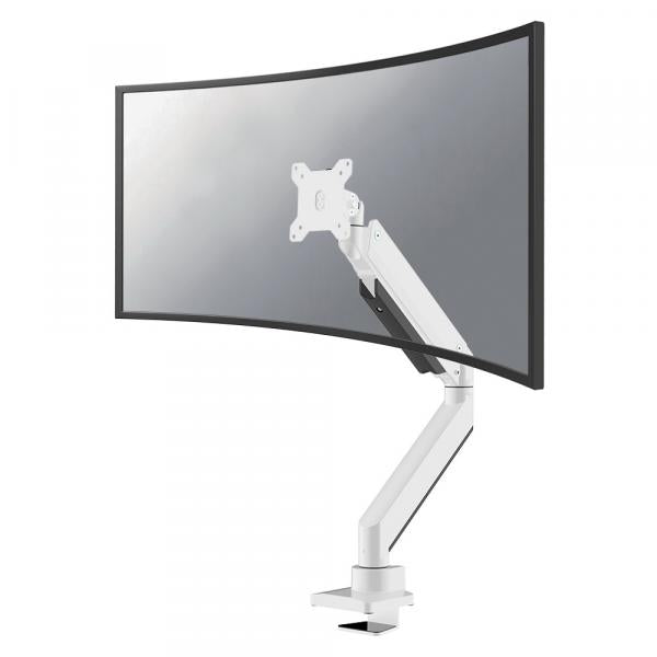 Neomounts NM-D775WHITEPLUS Curved Screen Desk Mount, 49, 18 kg, 100mm, Clamp Bolt, White