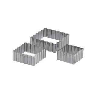 Patisse-Set Vierkantausstecher aus Edelstahl, 3-teilig