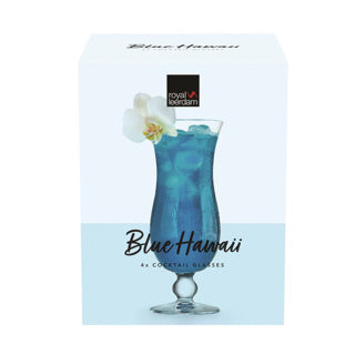 Royal leerdam blue hawaii glass set 4