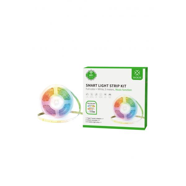 Комплект смарт LED лента Woox R5149 + музикални функции, Wi-Fi, 210 lm, 24 W, 3000k ~ 6500k, 1.5m