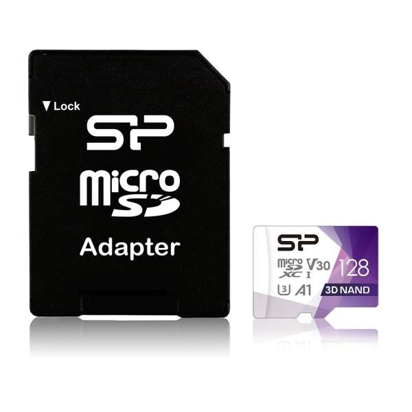 Silicon power sp128gbstxdu3v20ab superior pro, 128 GB, microSDXC, clase 10, UHS-i, 100 MB s, 80 MB s
