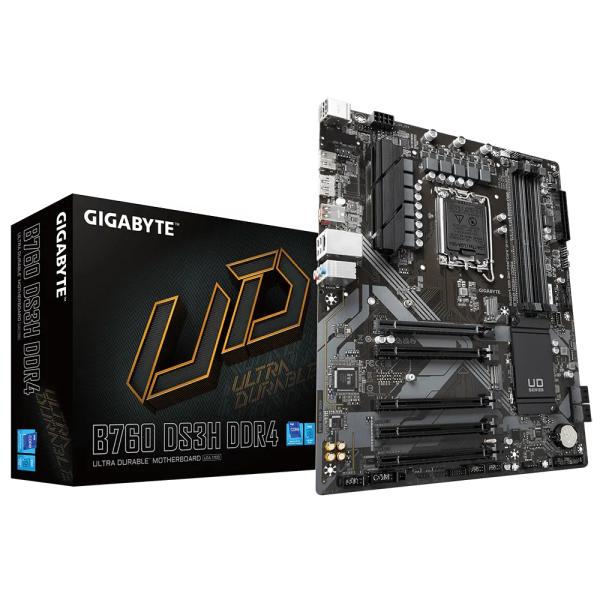 Gigabyte b760 ds3h, intel lga1700, b760, dimm ddr5, usb-c 20 gb s, 2*pcie 4.0 x4 m.2