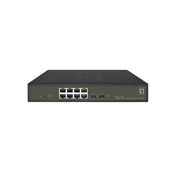 Levelone Ges-2110P Switch L2 gestito Hilbert Gigabit PoE Smart Lite a 10 porte, 8 uscite PoE, 2 SFP