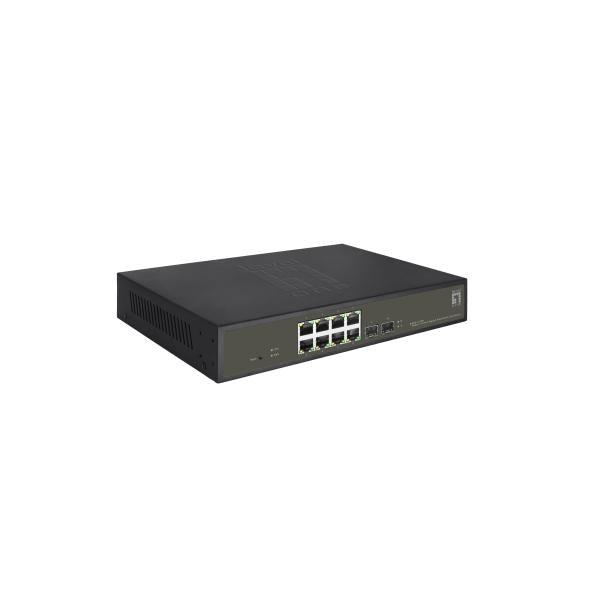 Levelone Ges-2110P Switch L2 gestito Hilbert Gigabit PoE Smart Lite a 10 porte, 8 uscite PoE, 2 SFP