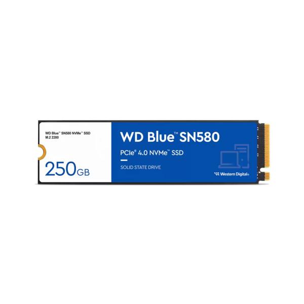 SSD Western Digital WDS250G3B0E Sn580 WD Blue, 250 Go, M.2 NVMe, PCIe Gen 4x4, 4 000 Mo s