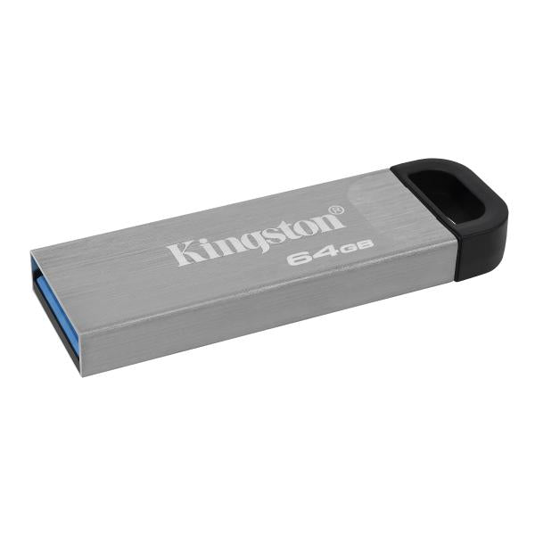 Kingston dtkn 64gb data traveler kyson, 64 gb, usb 3.2, 200 60 mb s, capless, silver