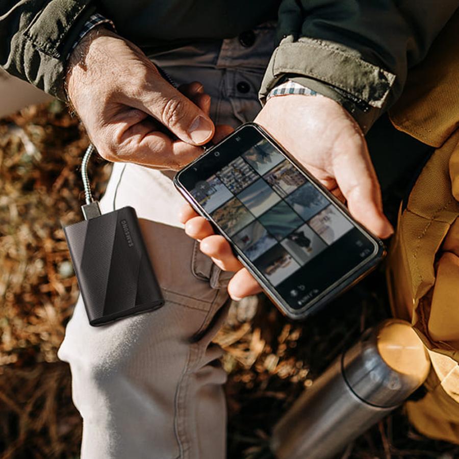 Samsung mu-pg2t0b eu bärbar SSD, 2 TB, USB Type-C, 3.2 Gen 2, 2000 MB s, svart