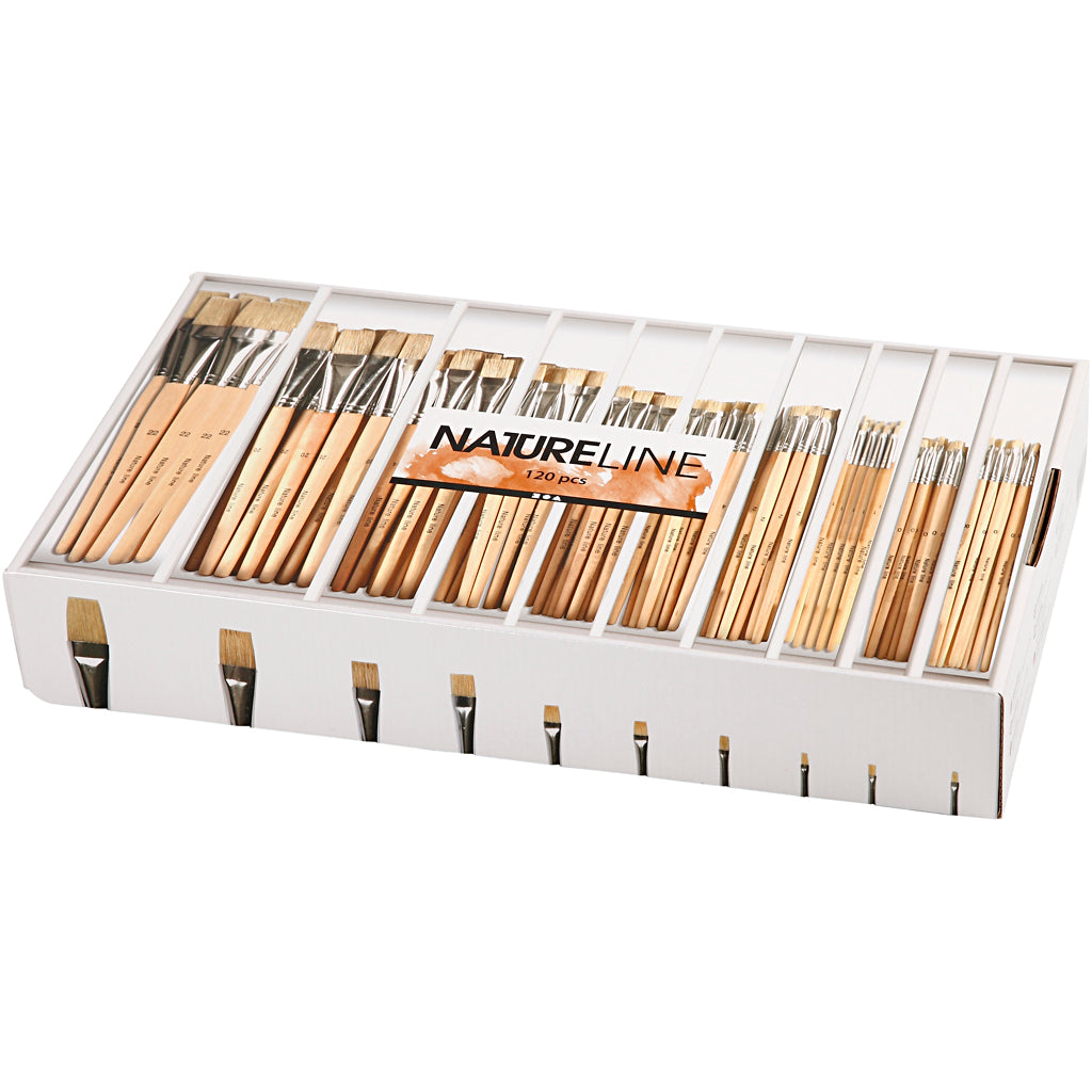 Wooden Brushes, No. 00-22, Short Handle, 120 pcs.