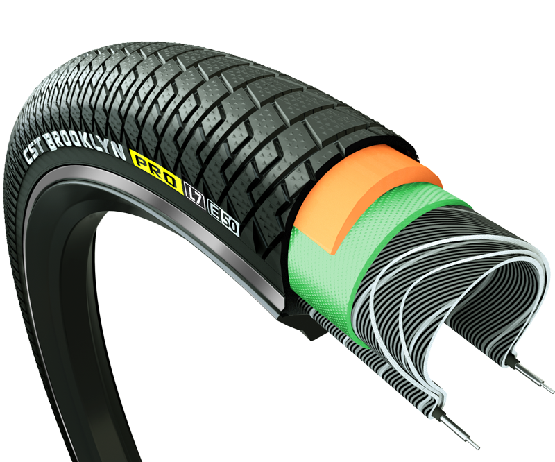 Cst tire Brooklyn Pro Cargo 20 x 2.15 55-406 - black with reflection