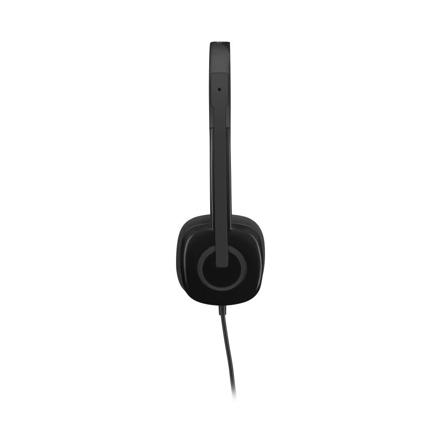 Logitech 981-000589 h151 stereo headset, wired, office call center, 20 - 20000 hz, headset, black