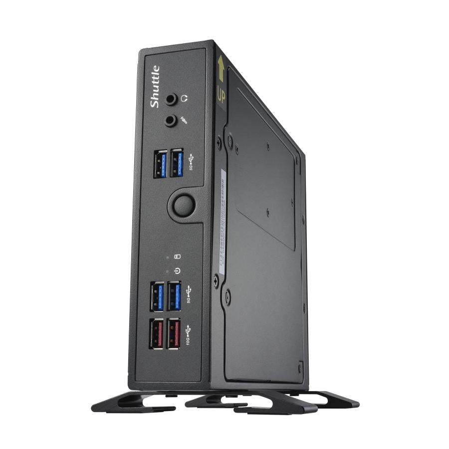 Shuttle ds50u xpc slim barebone pc, intel celeron 7305, ddr5, 2.5gbit + 1gbit, fanless, 24 7, 90 w