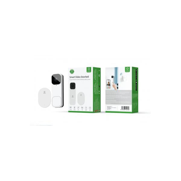 Woox R4331 Smart Video Doorbell Indoor Bell, FHD, 3MP, 1 2.8 CMOS, IP65, Wi-Fi 802.11 B G N, бял