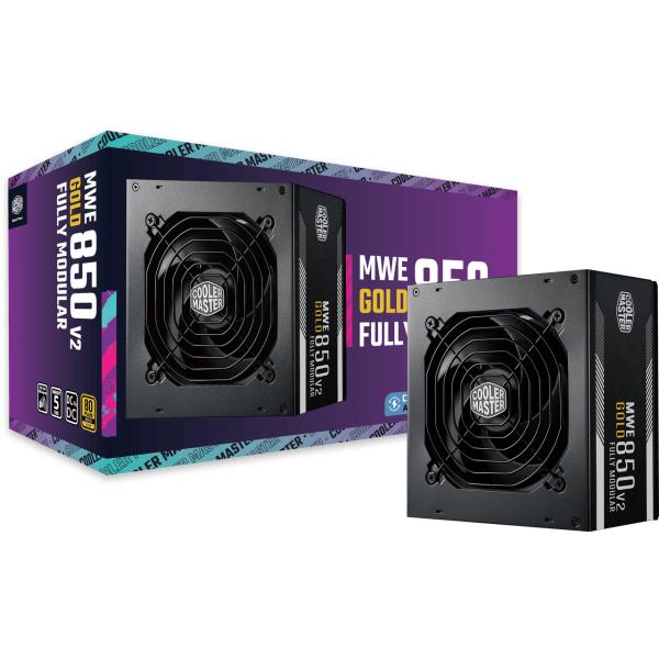 Cooler master mpe-8501-afaag-3eeu mwe gold 850 v2 atx3.1 black, 850w, 90% @typ, 120mm, 4x pcie 6+2
