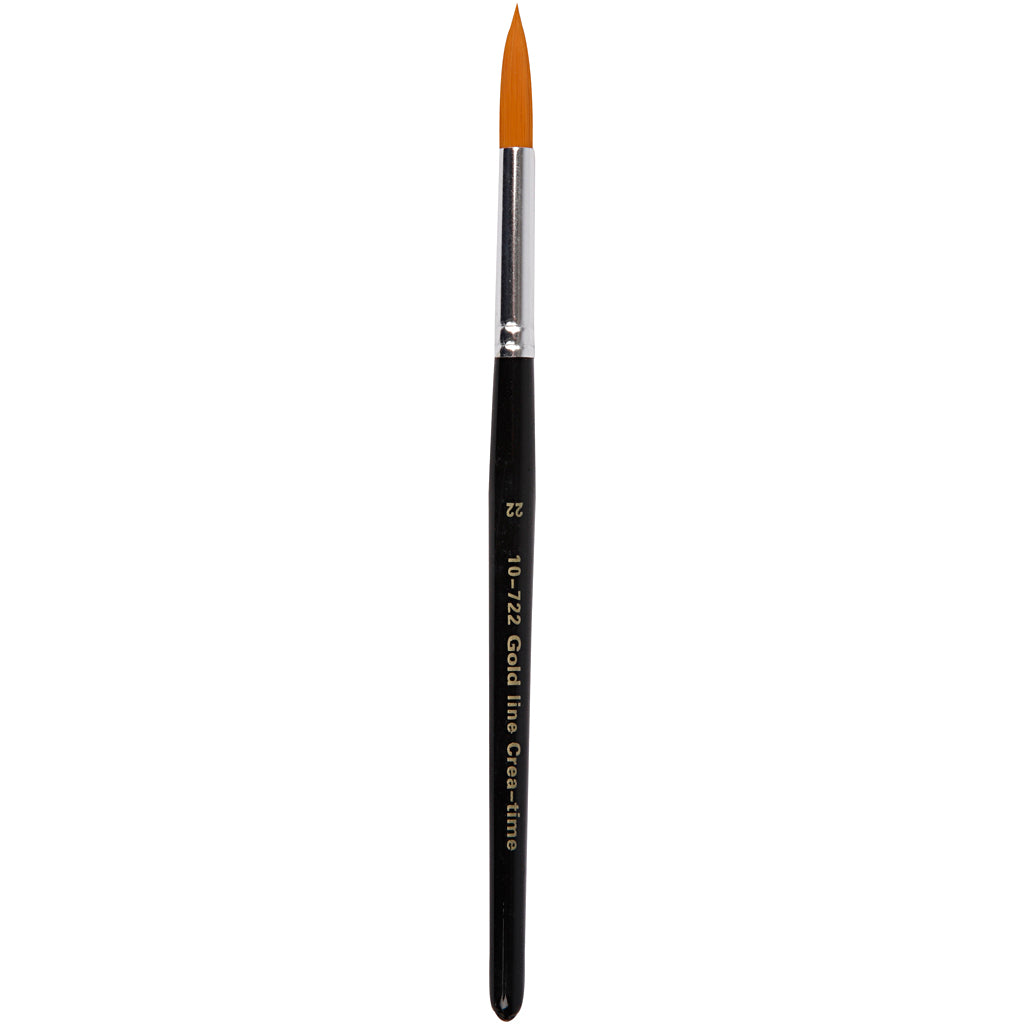 Creativ company gold line penselen, afm 22, l: 21 cm, b: 8 mm, rond, 6 stuk 1 doos