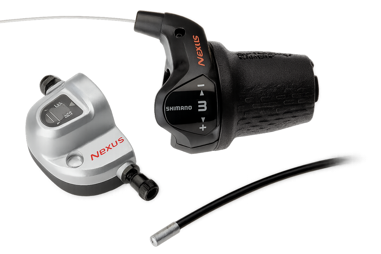 Shimano 3-speed Nexus SL-3S42E twist shifter with cables (1850 mm) and clickbox - black (workshop packaging)