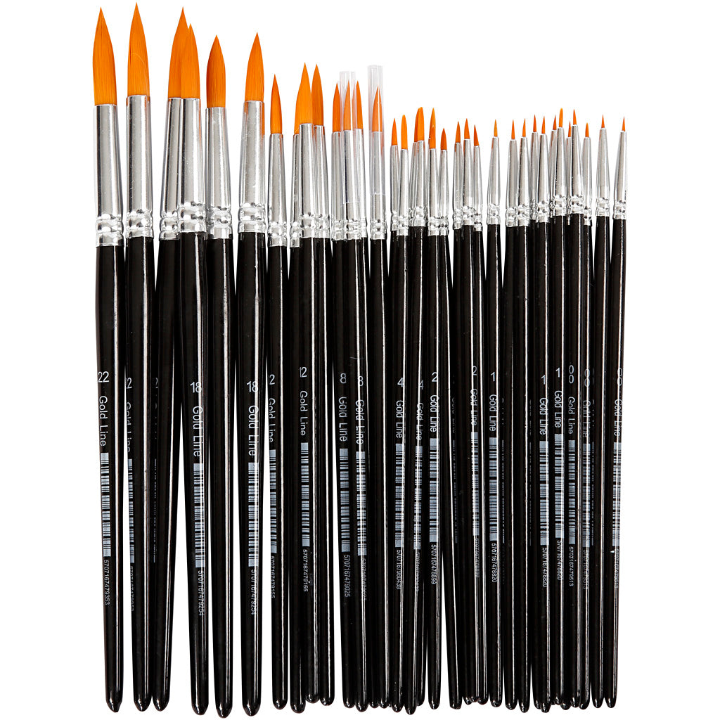 Brosses rondes - 7 tailles, 36e.