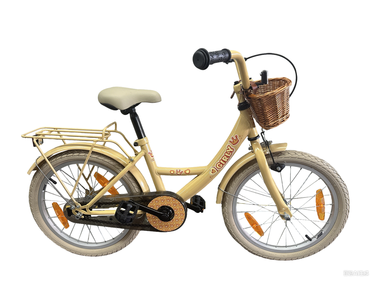 Bikefun girly children's bicycle 18 inch - with basket and brake hub - gold
