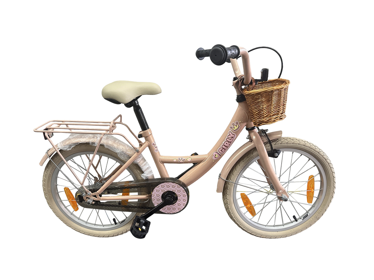 Bikefun children's bicycle girly 18 inch - with basket and brake hub - pink