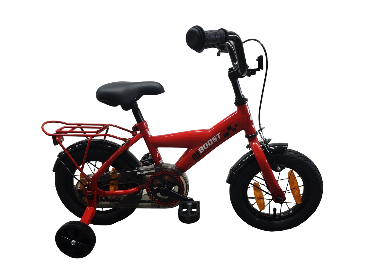 Bicicletta per bambini Bikefun Boost 12 pollici - con ruote da allenamento e mozzo del freno - rossa
