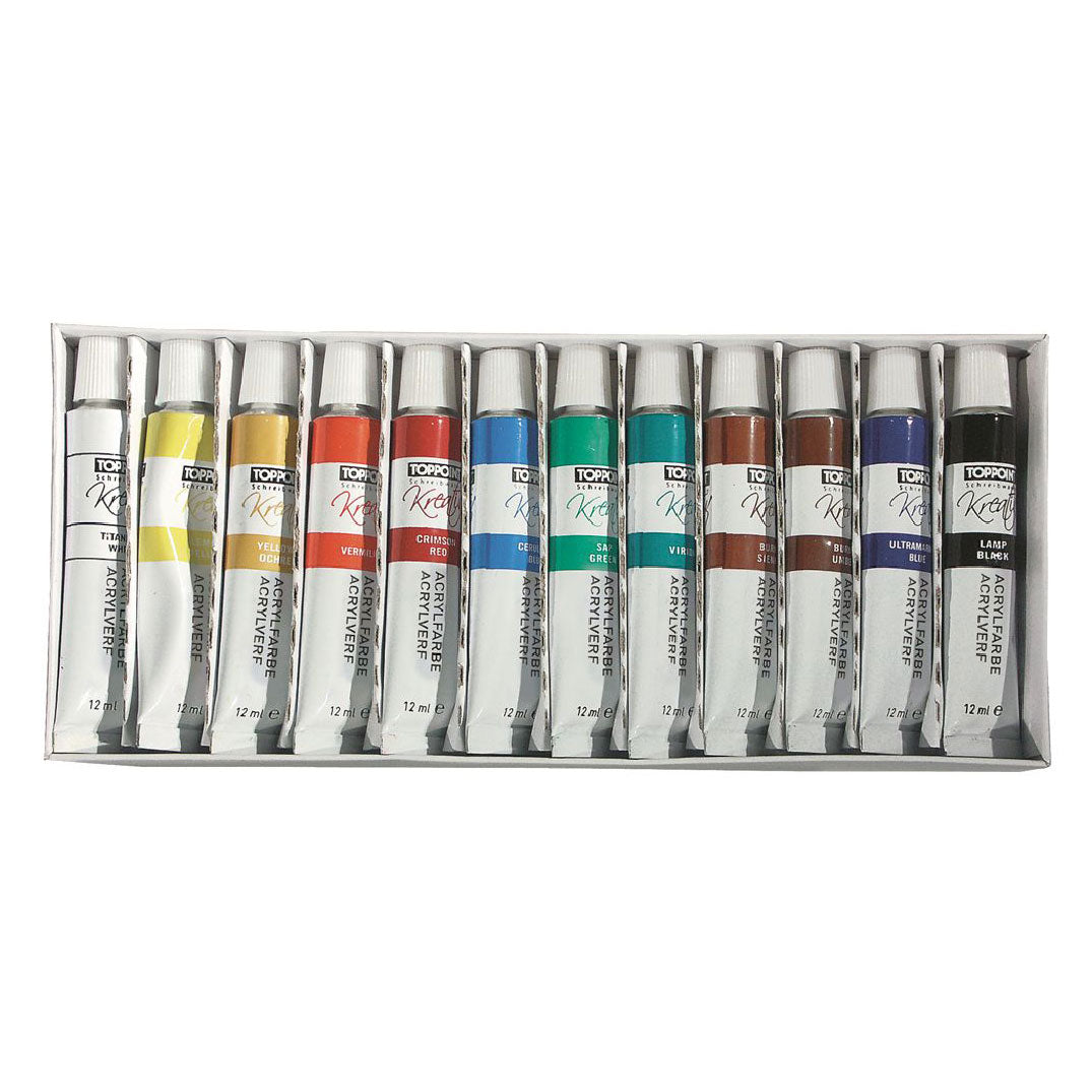Pintura acrílica stylex 12ml 12 tubos