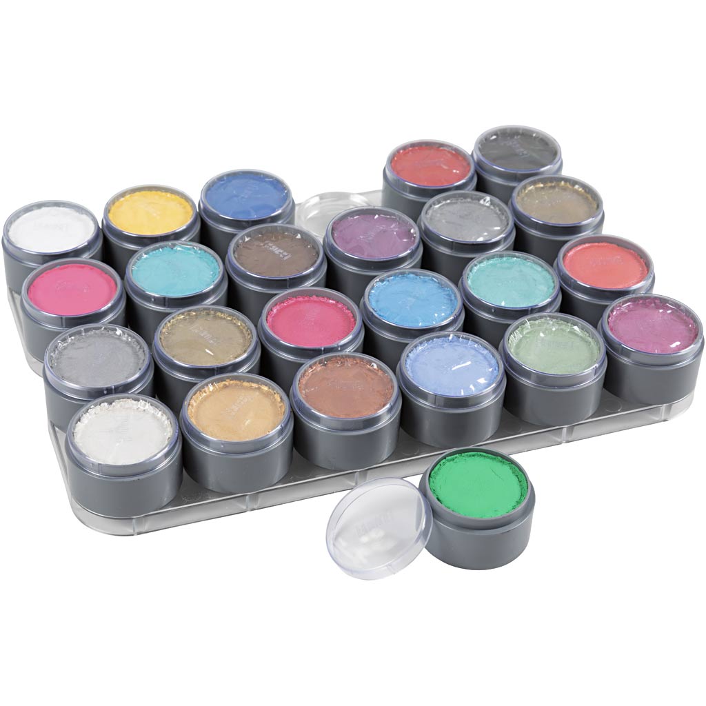 Grimas make-up palette, various colours, 24 x 15 ml, 1 box