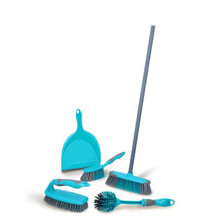 Set de limpieza sin marca 6 piezas azul gris