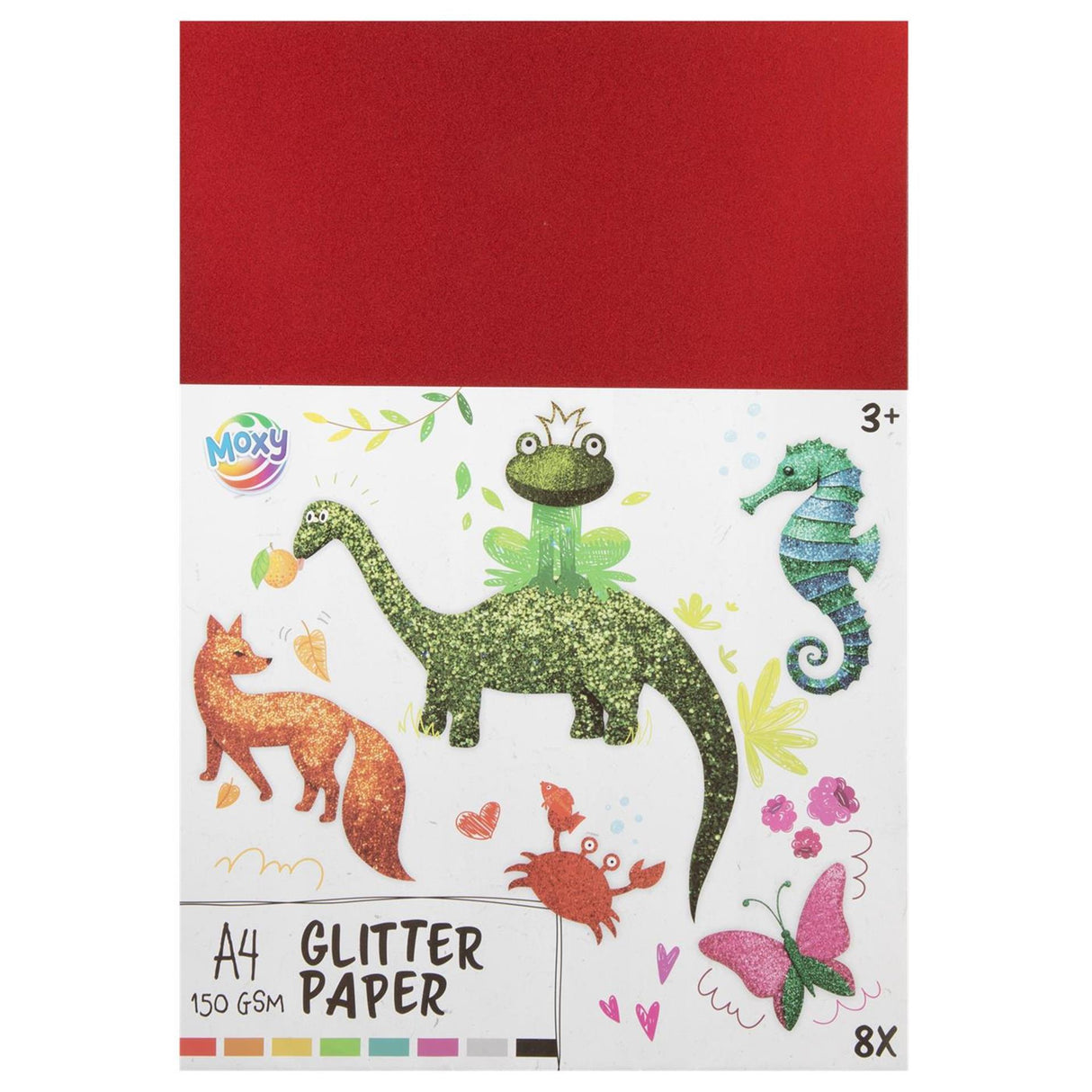 Creative craft group moxy glitter papier a4 8 vel 150 gram
