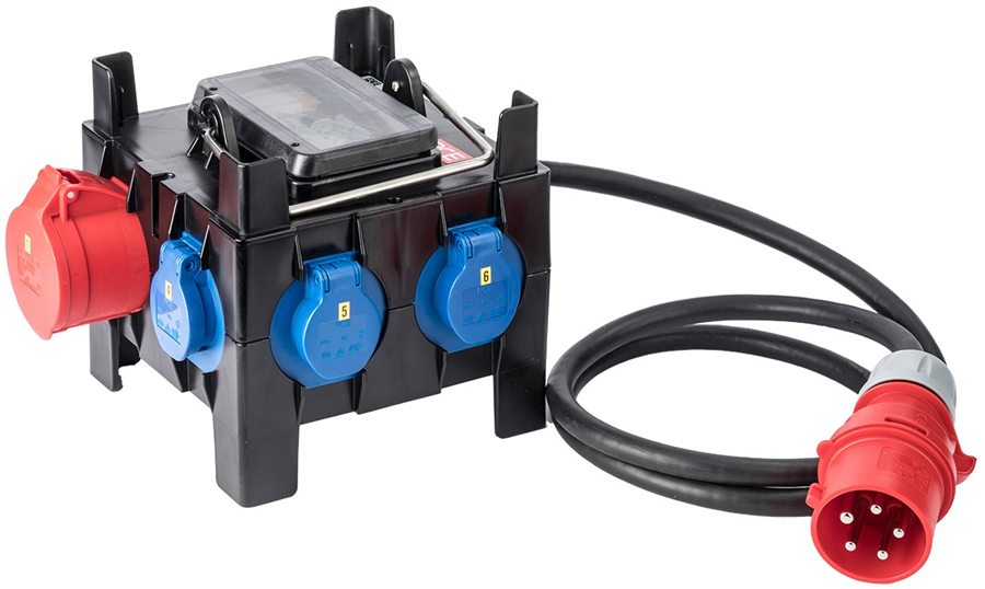 Keraf verdeelkast 3x16a 6x230v + doorlus 1x32a 5p 400v