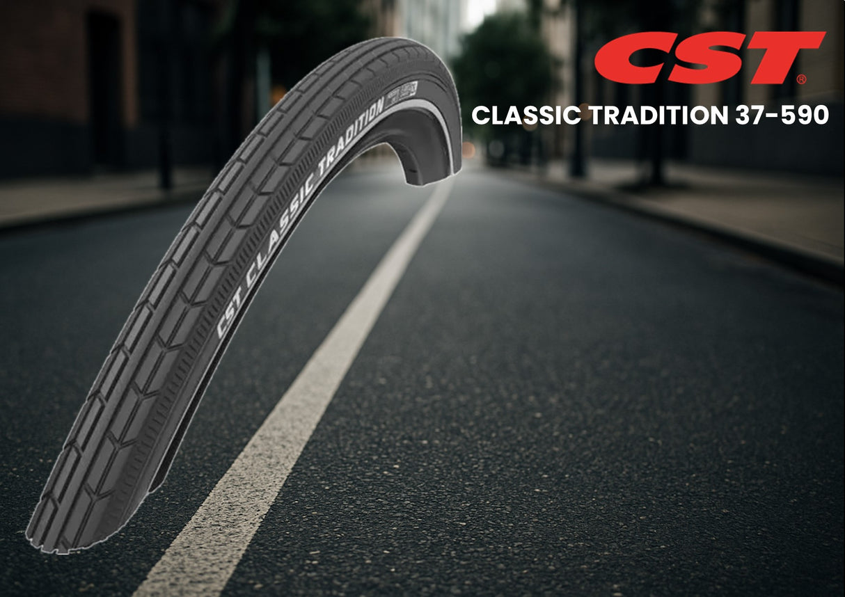 Pneumatico Cst tradizione classica 26 x 1 3 8'' 37-590 - nero con linea bianca