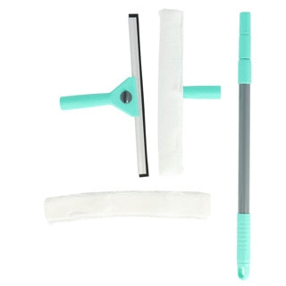 No brand window squeegee with telescopic handle and 2 cloths 130 cm | 2 pcs