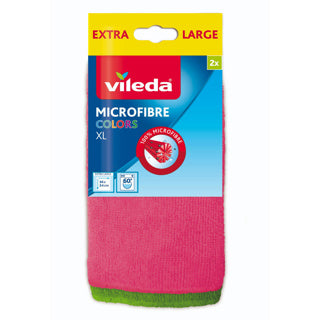 VILEDA Couleurs de tissu microfibre xl 2 pièces