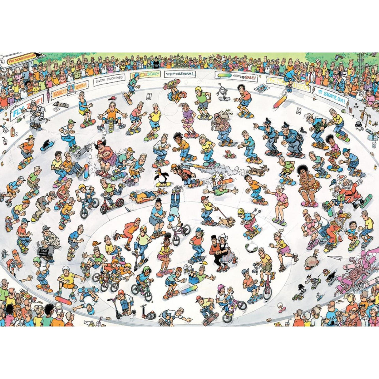 Jan van Haasteren jigsaw puzzle - skateboarding in the bowl, 1000 pcs.