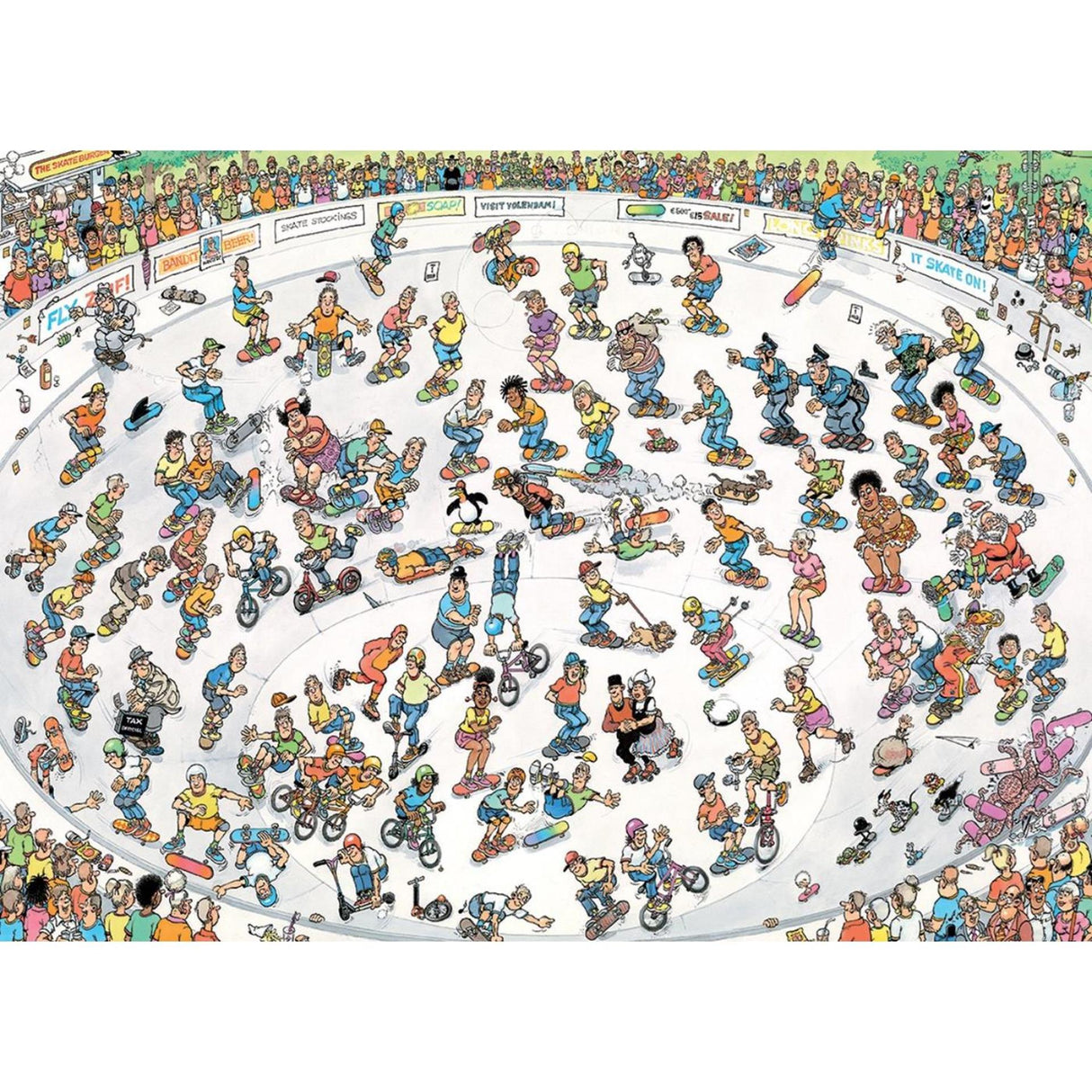 Jan van Haasteren jigsaw puzzle - skateboarding in the bowl, 2000 pcs.