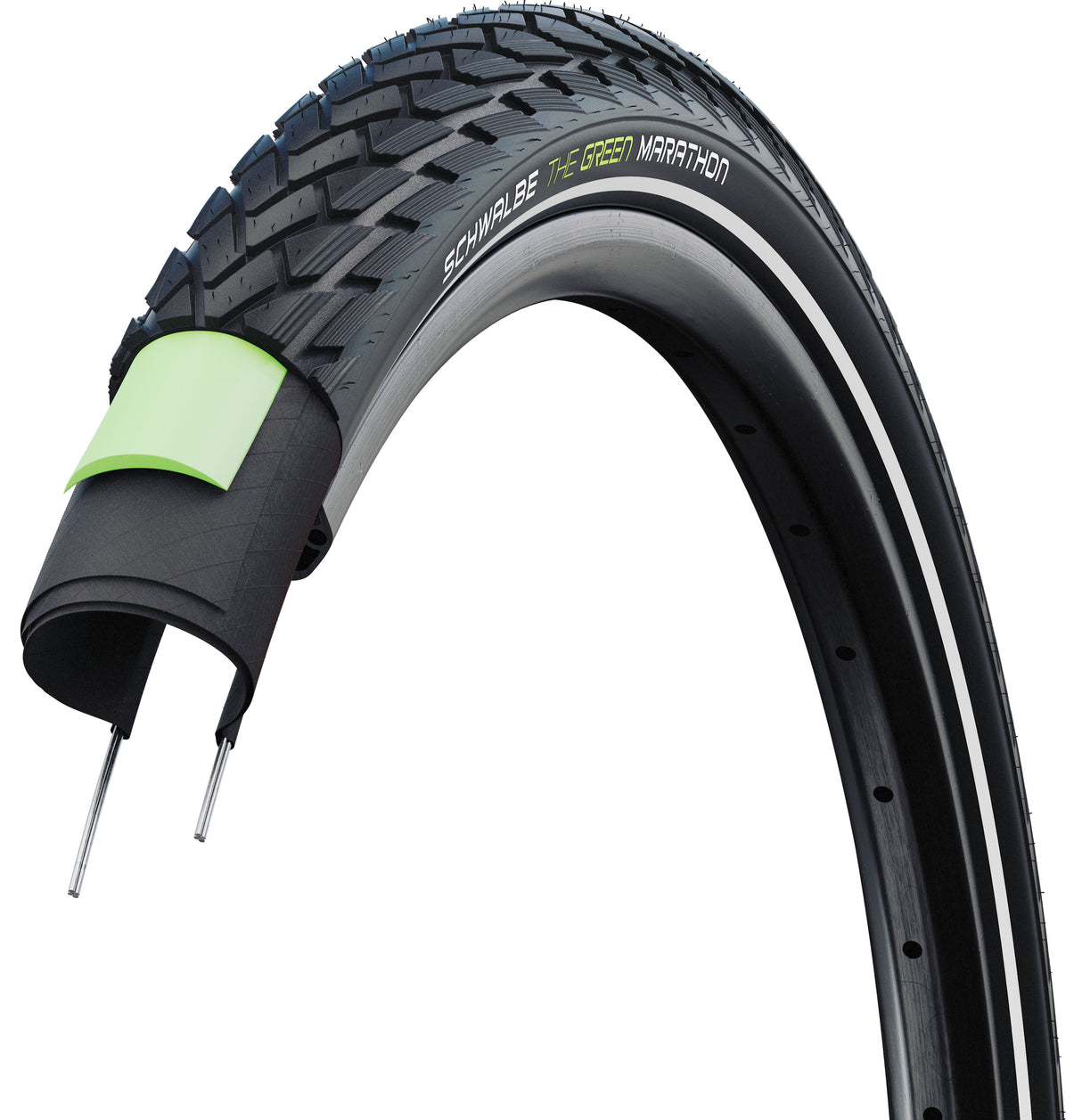 Schwalbe green marathon - wired - addix eco - greenguard - 27.5x1.65 - black + reflex